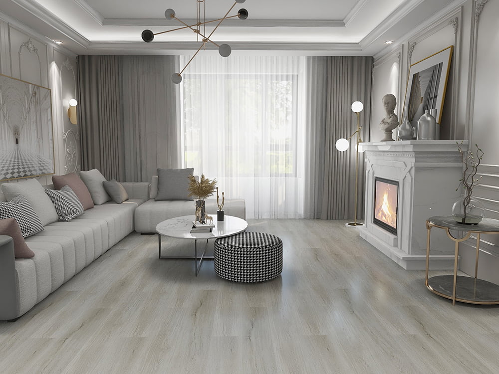 Lantai LVT belakang kering